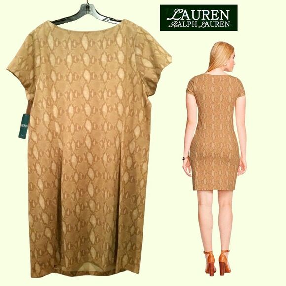 Lauren Ralph Lauren NEW Old Money Python Snake Sheath Dress - Picture 7 of 10